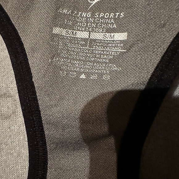 High impact padded sports bra - black - sz S/M - Picture 3 of 4